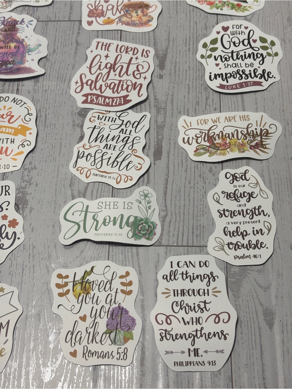 Inspirational Scripture Stickers Pack of 50 - Floral Multicolor - Picture 3 of 11